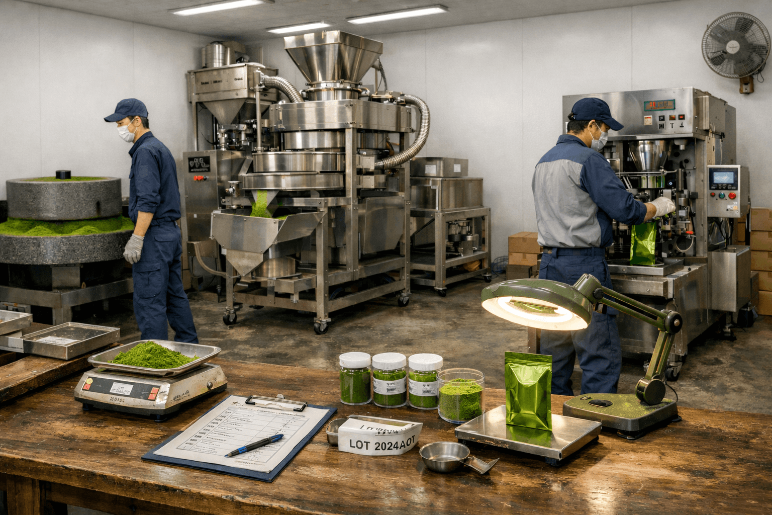 ISO 22000認証工場での製造プロセス/品質管理の様子